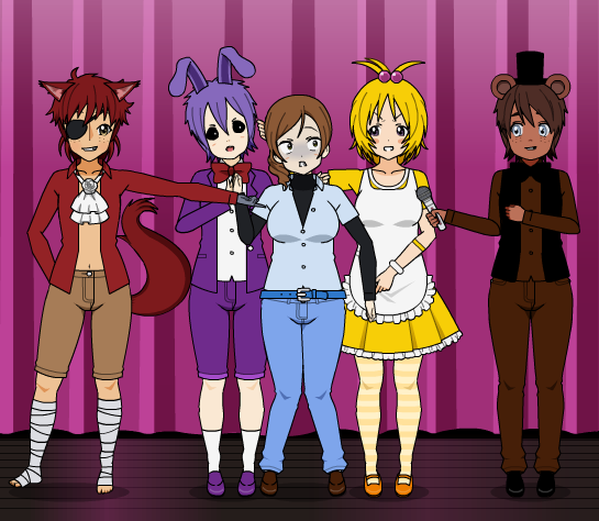 Kisekae FNAF Gijinka Update, four women anime characters transparent  background PNG clipart