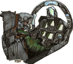 F/A-18 cockpit view.