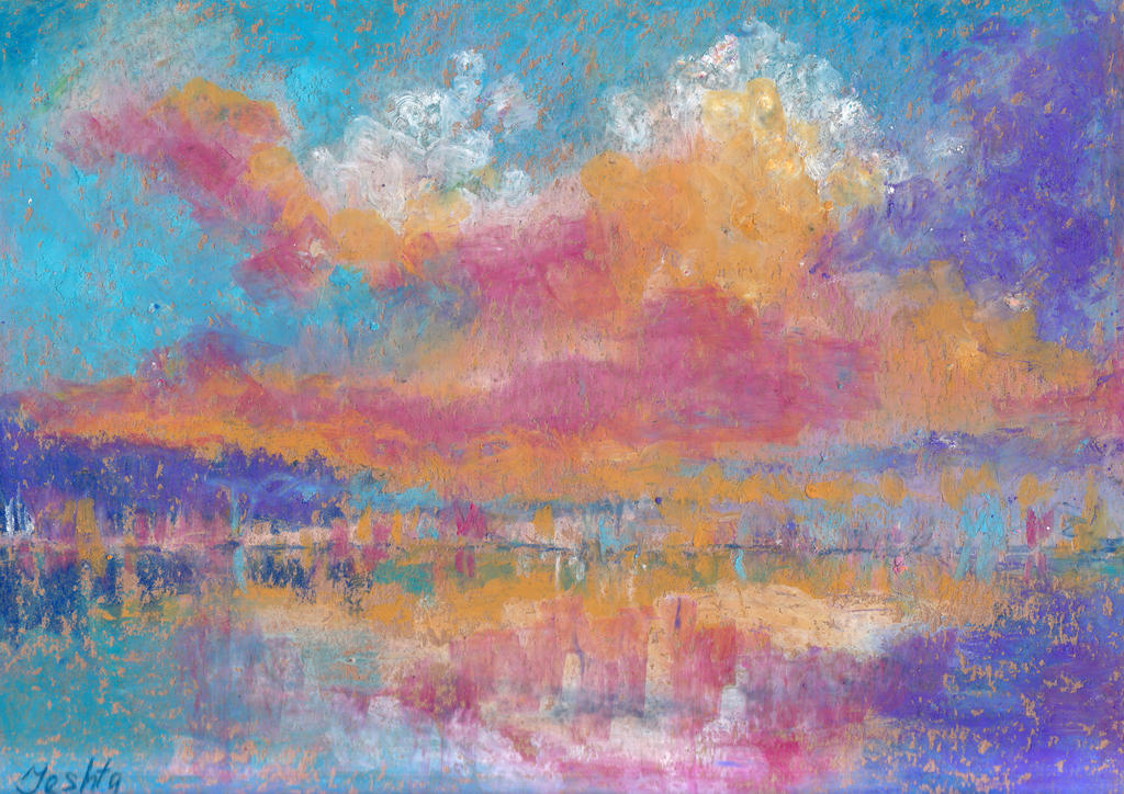 Abstract peaceful background. Oil pastel by Jeshta on DeviantArt