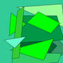 Set of abstract green geometric shapes