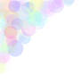 Pastel color circles in the corner of the white