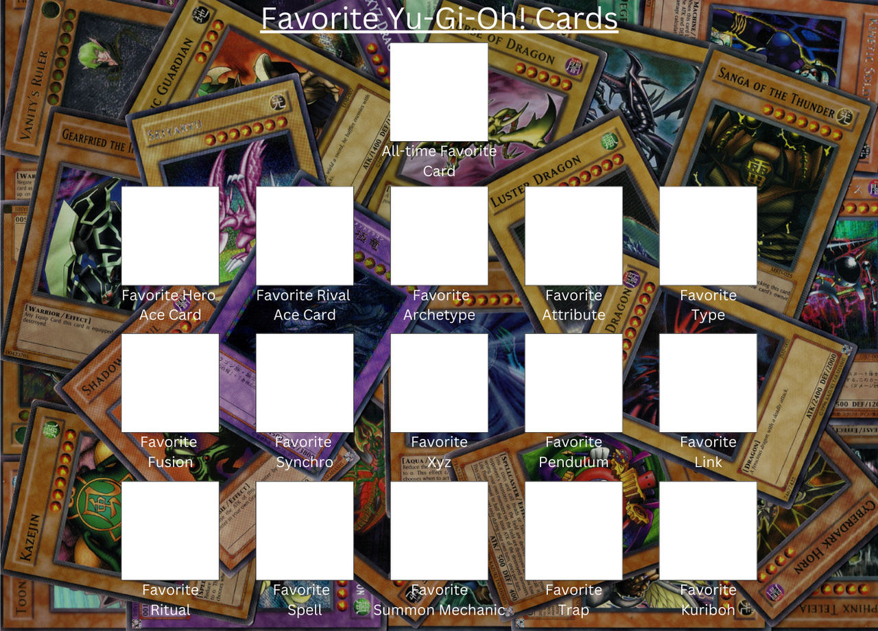 Favorite YuGiOh! Cards Template transparent by JoJoStann on DeviantArt