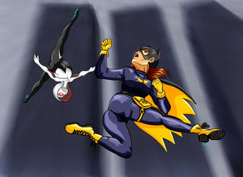 Marvel VS DC -- Spider Gwen VS Batgirl!