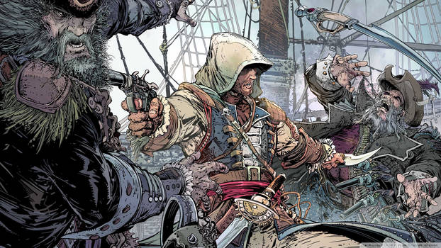 Edward Kenway in the battle comic version