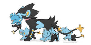 Request - Luxray mom and her cubs