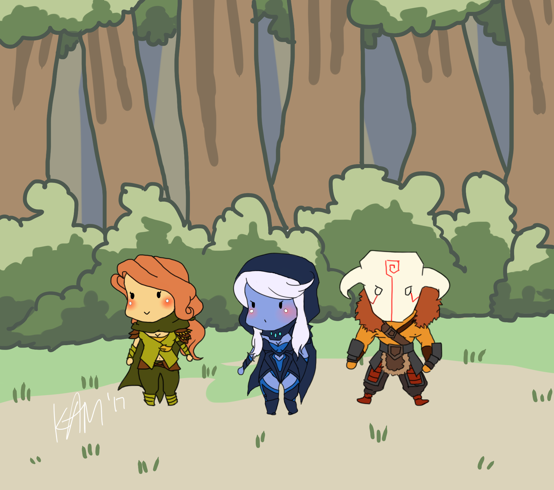 Dota 2 Chibi Windranger_Drow Ranger_Juggernaut by Katsunyaaa on DeviantArt