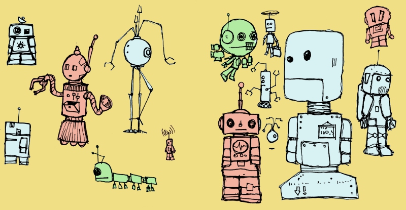 robots sketch book