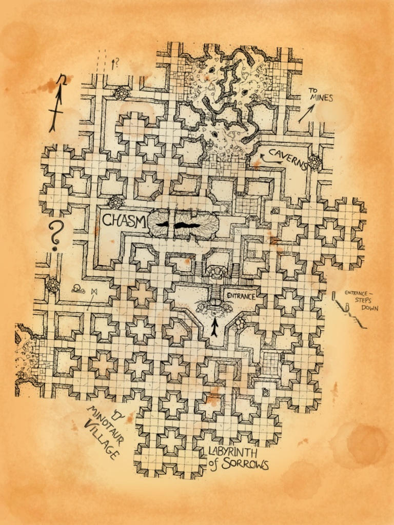 Dungeon map based on free tiles by billiambabble on DeviantArt