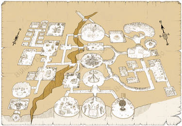 Dwarven stronghold illustrated map