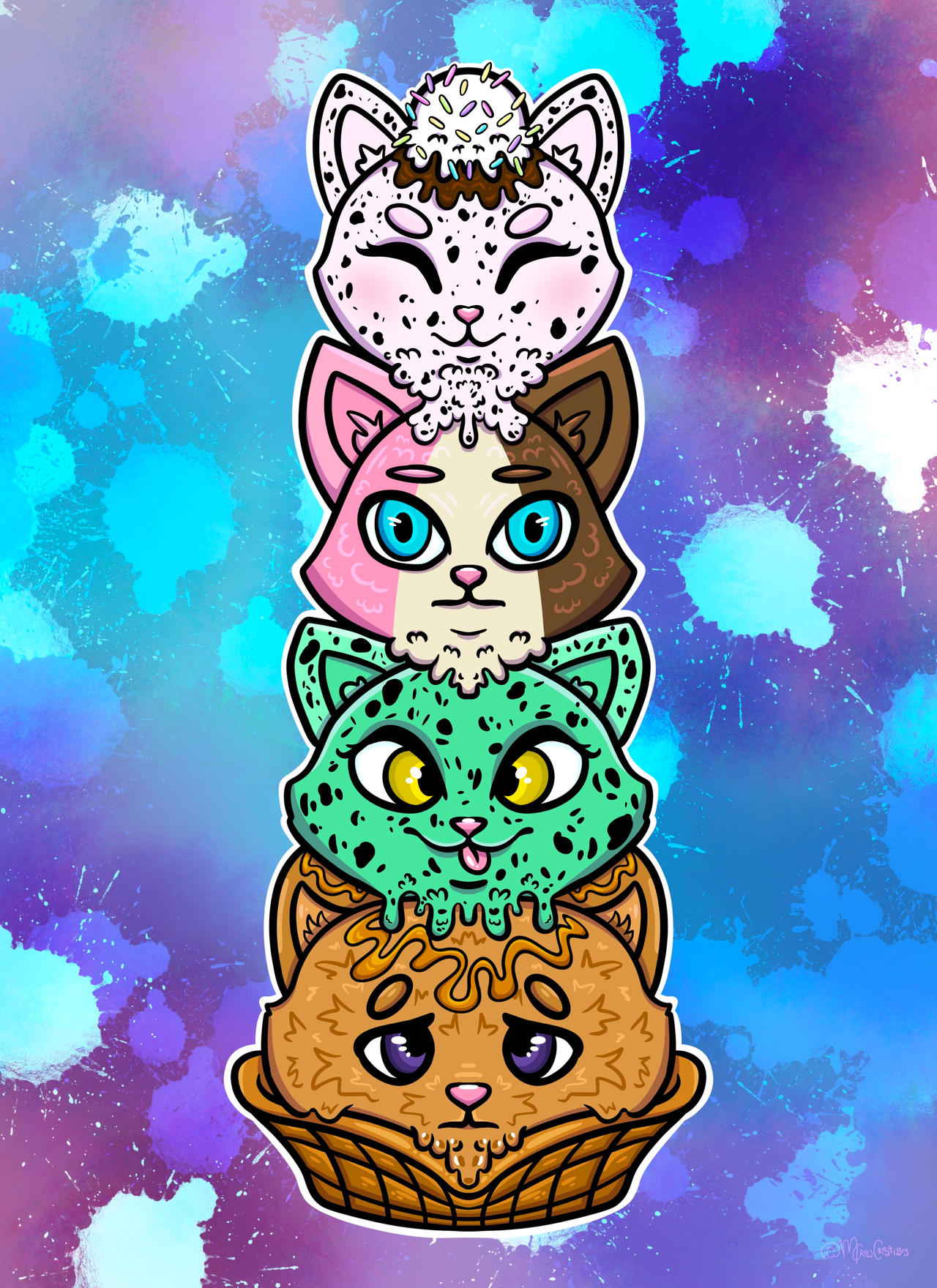 Sweet Stack Cats by mcrowcreations on DeviantArt