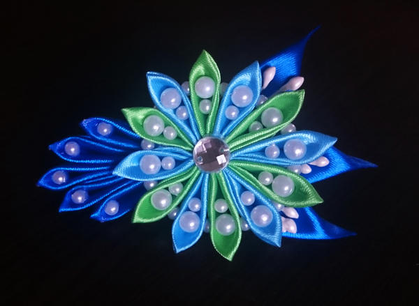 Hair pin Kanzashi (colors of the sea)