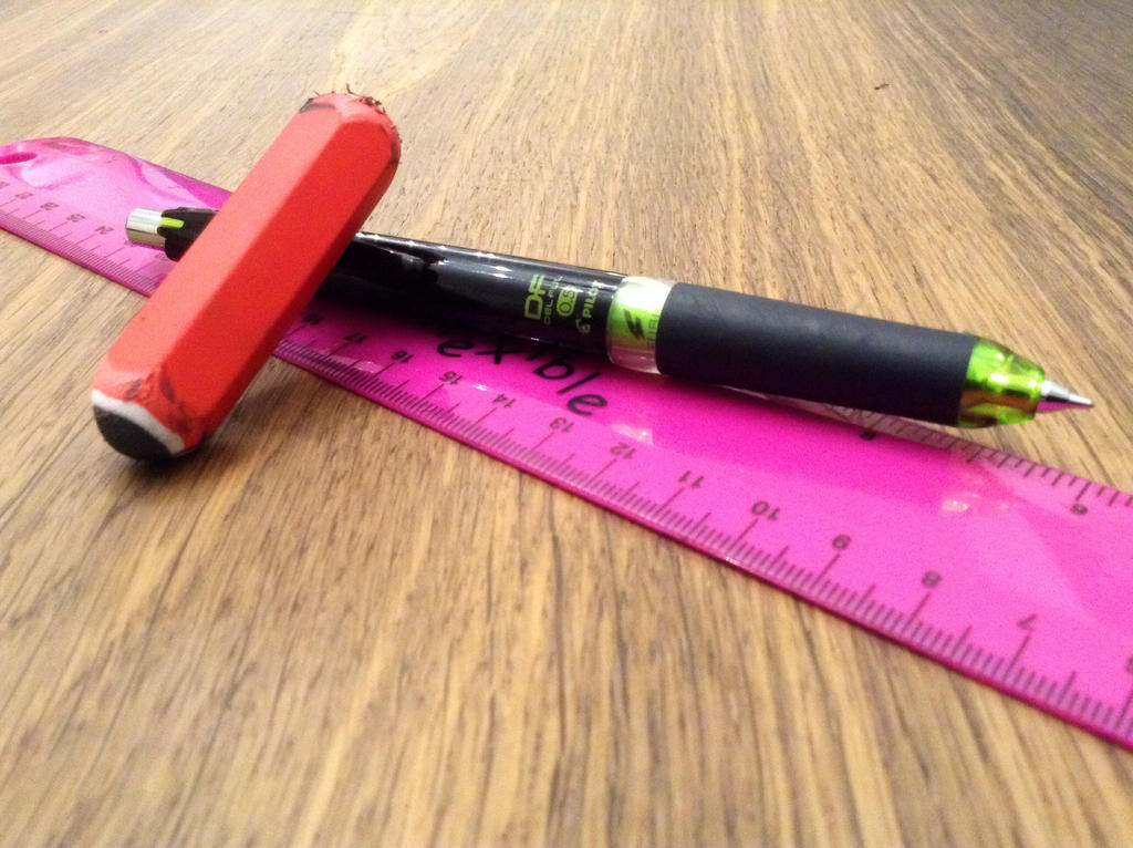 Mechanical Pencil, Ruler, Rubber by lonelystarlight on DeviantArt