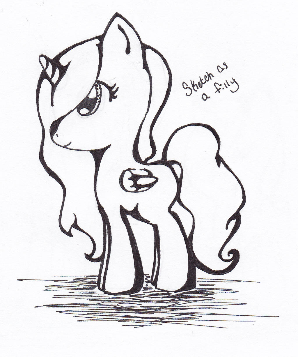 Sketch as a filly by lupie1324 on DeviantArt
