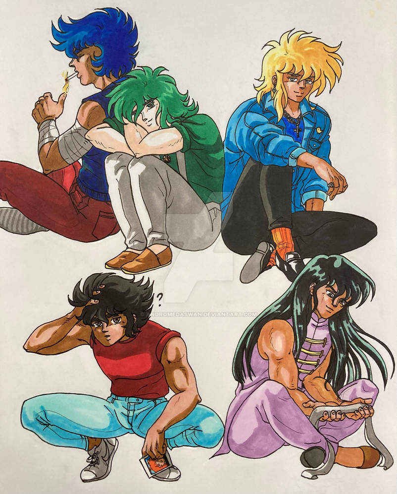 Athena, Seiya, Shiryu, Hyoga, Shun e Ikki Caballeros del Zodiaco, Knights  of the Zodiac.