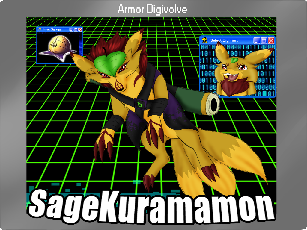 armor digivolution meme- SageKuramamon by ZinyaWolf on DeviantArt