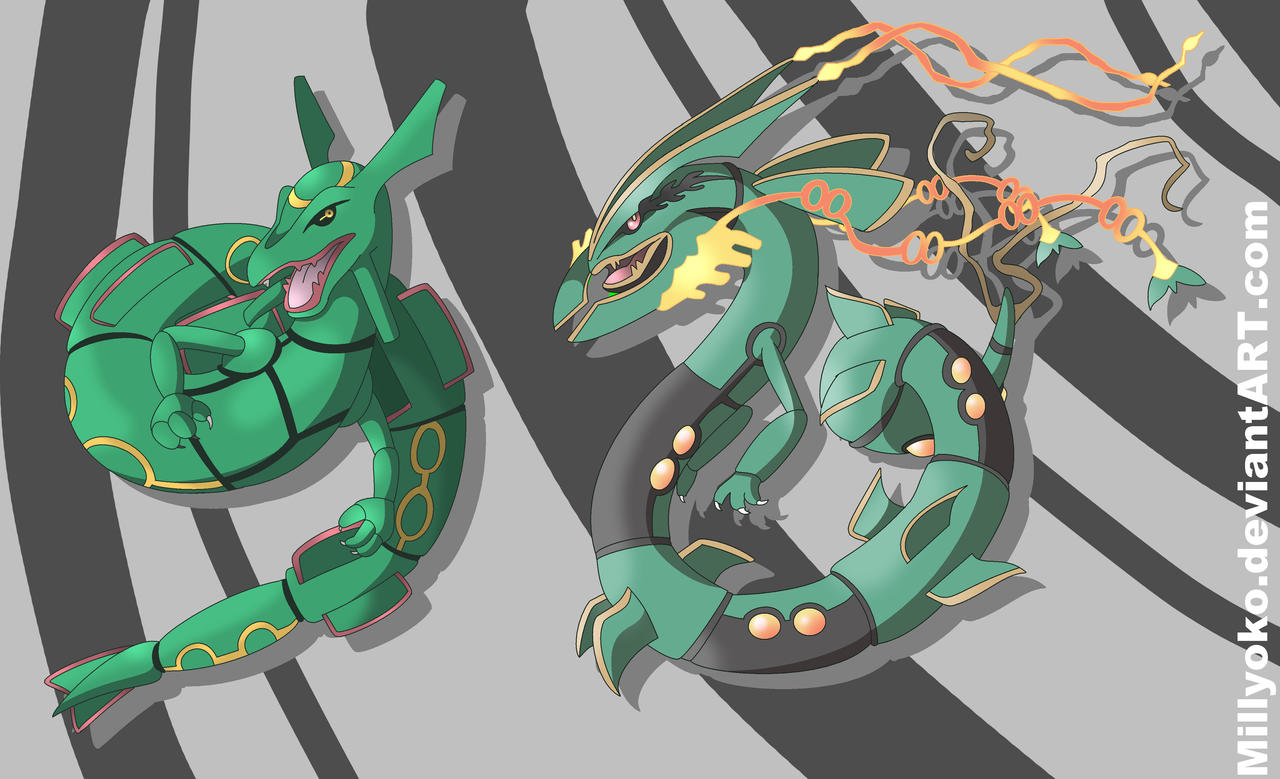 Ray Fakemon Rayquaza and Mega Rayquaza by Millyoko on DeviantArt