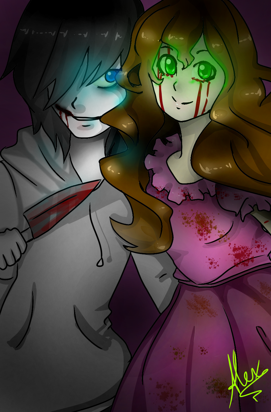 Jeff The Killer y Nina The Killer (Creepy Pasta) by moon-dark347 on  DeviantArt