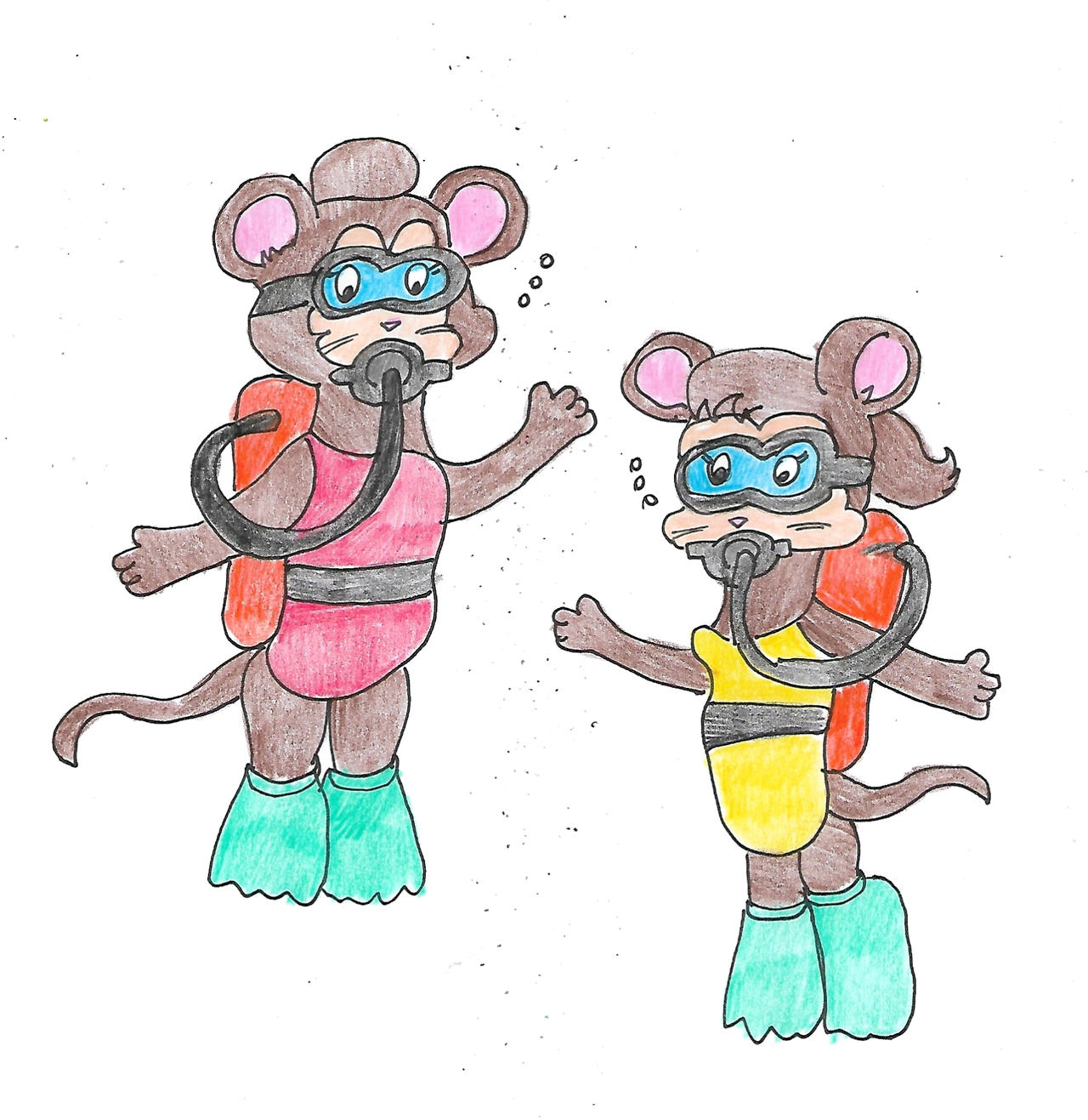 Mouse Body Raft Scuba diving mice by amazingtrixie on DeviantArt