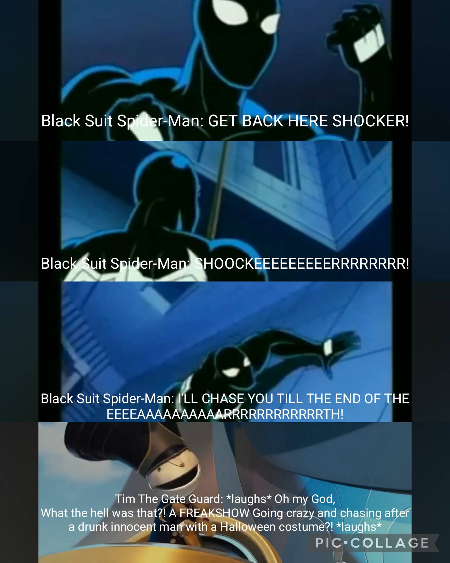 Tim laughs at BS Spider-Man shouting and chasing by ArtyDoesPictures on ...