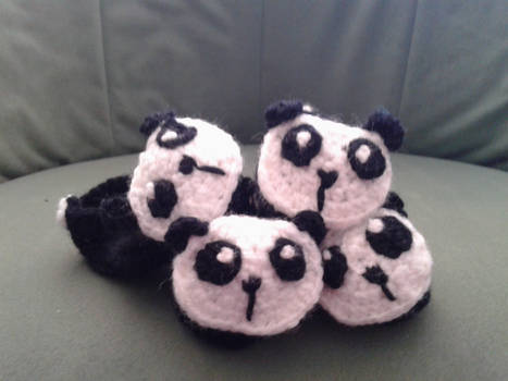 Panda crochet baby booties