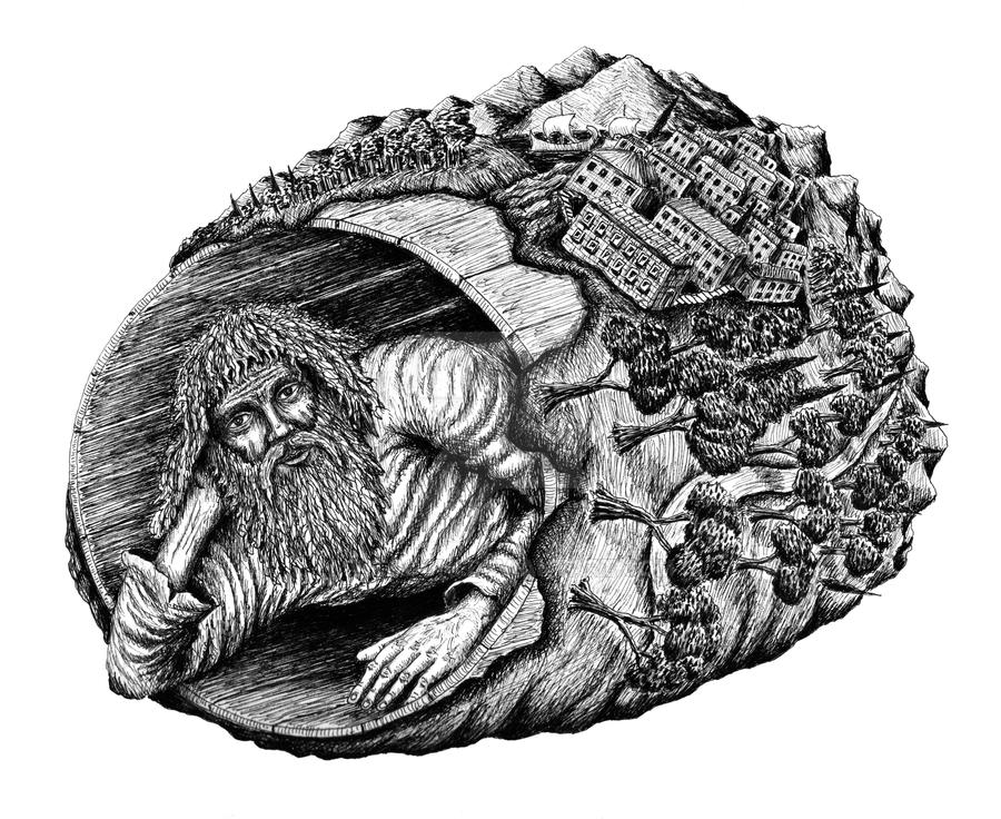 Diogenes surreal pen ink drawing by Vitogoni on DeviantArt