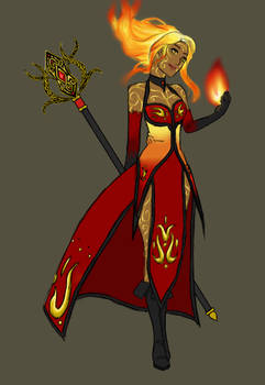 Cyndra - Firesoul Genasi, Wizard