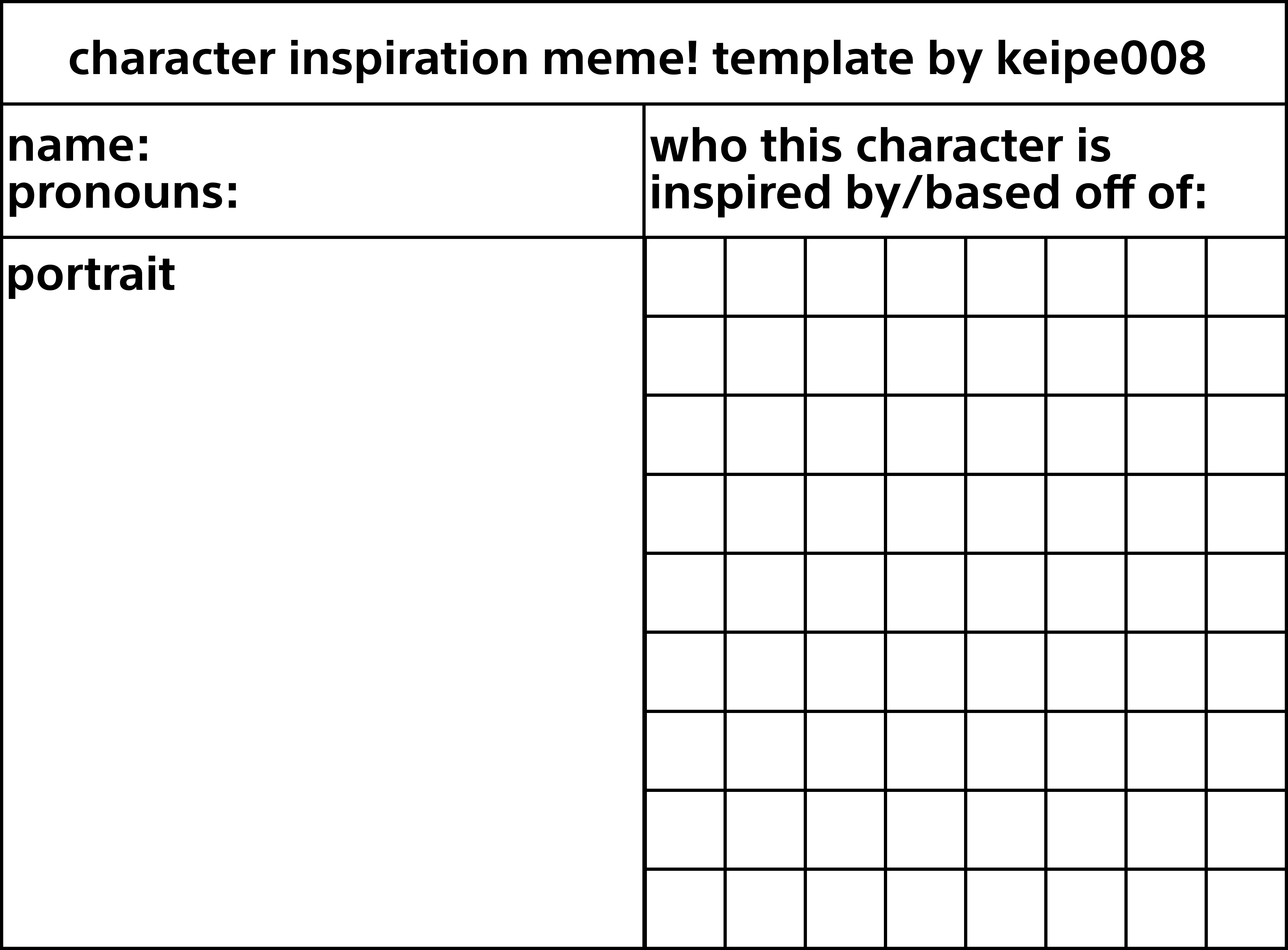 character inspiration meme template by keipe008 on DeviantArt