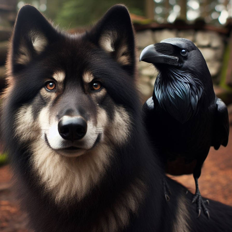 Wolf and Raven by CommanderRavenwolf on DeviantArt