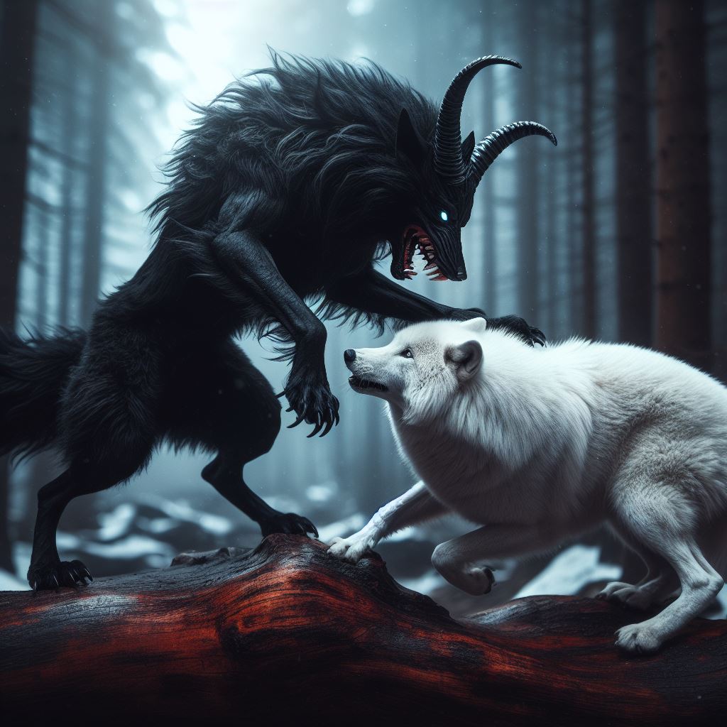 Demon wolf versus the Wolf Guardian by CommanderRavenwolf on DeviantArt