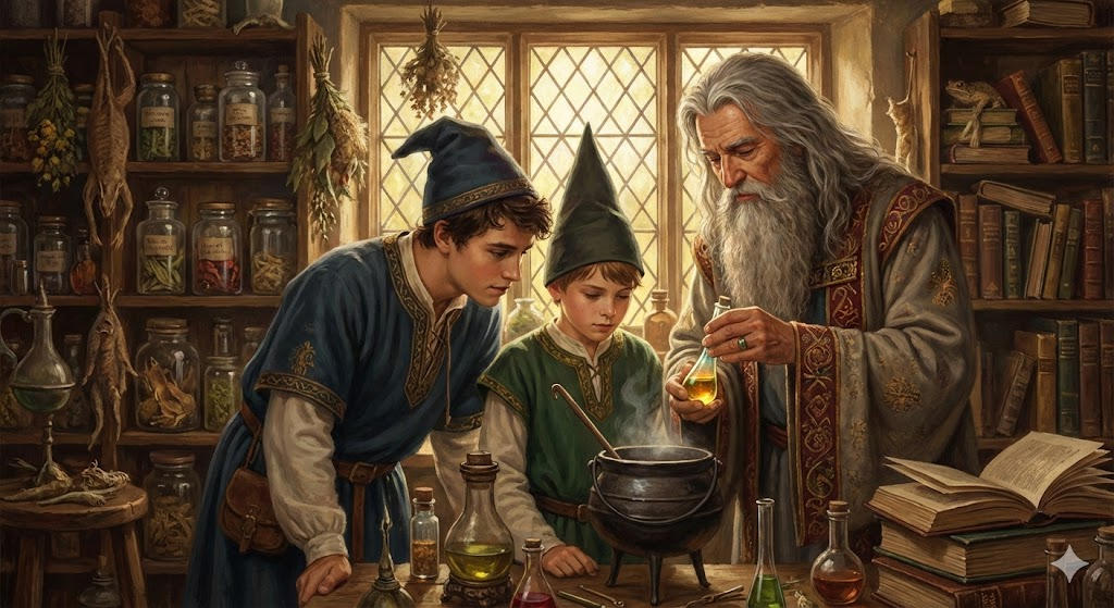 Priest Alchemist The Master Alchemist and his Apprentices by CommanderRavenwolf on ...