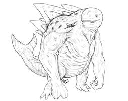 Whalekaiju Sketch Small by verdilaksBreeding