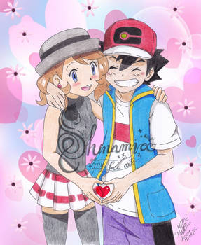 satoshi y serena love- pokemon Galar