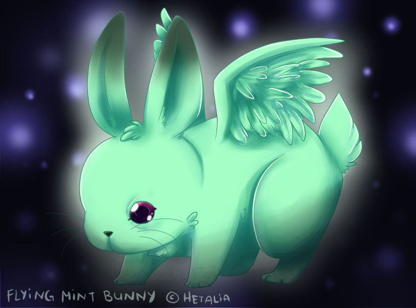 Flying Mint Bunny by PolarAngie on DeviantArt