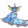 Vaporeon and Glaceon-Real love