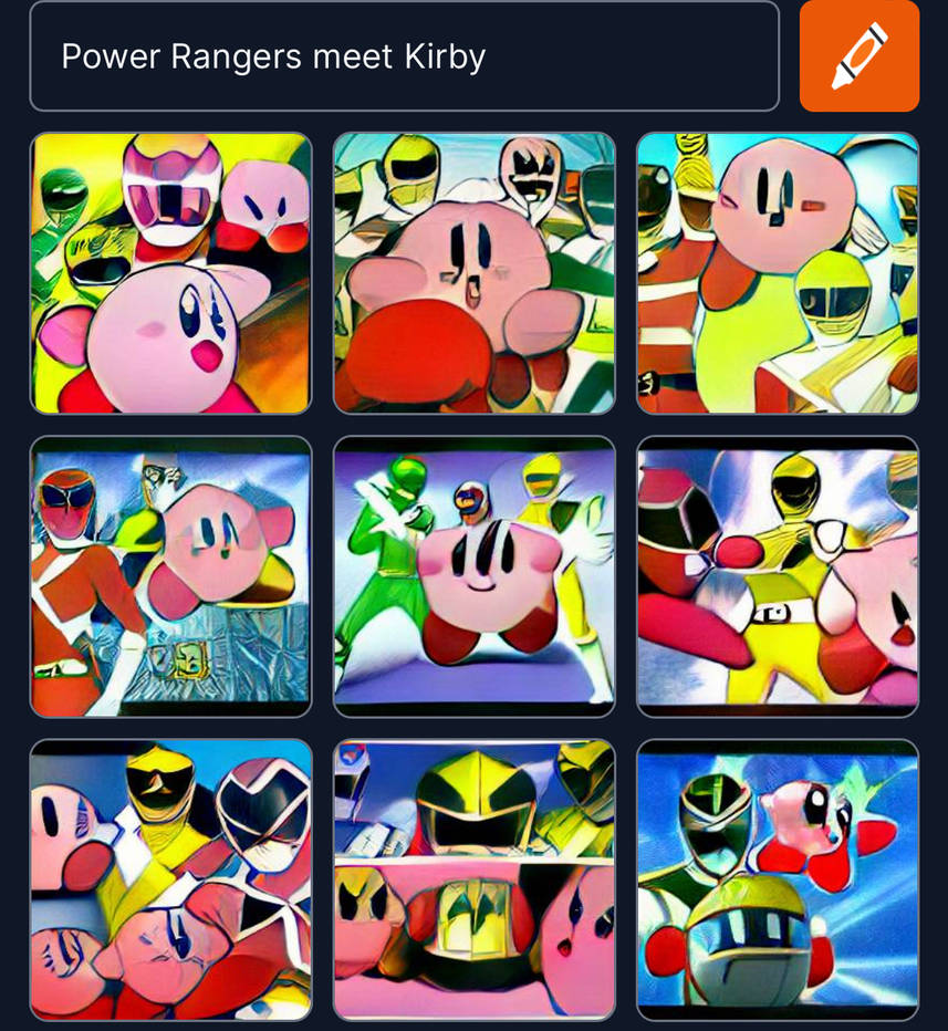 Power Rangers and a pink puffball by RaptorPupil on DeviantArt