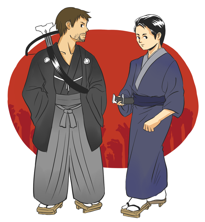 Daryl and Glenn in Kimonos