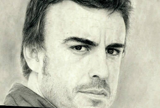 Pencil Portrait - Fernando Alonso