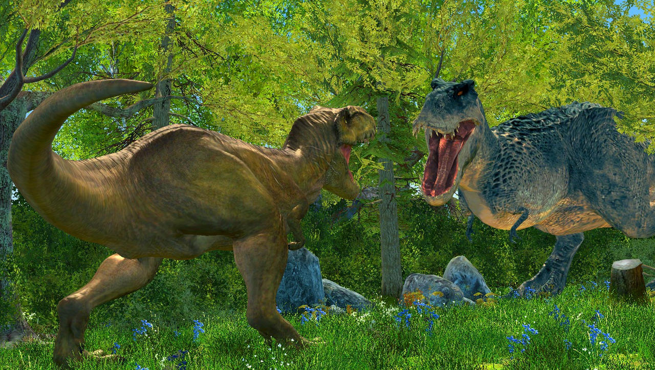 Rexy Vs V-Rex by TREX096 on DeviantArt