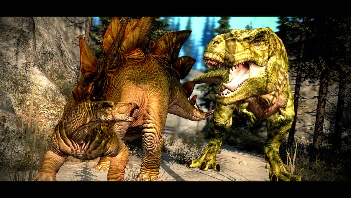 T-Rex vs. Stegosaurus by TREX096 on DeviantArt