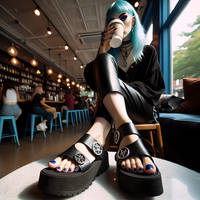 Goth sandals at the caffe by ledonkee66
