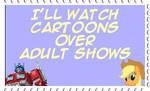 Watch cartoons over adult shows stamp by TigerFey
