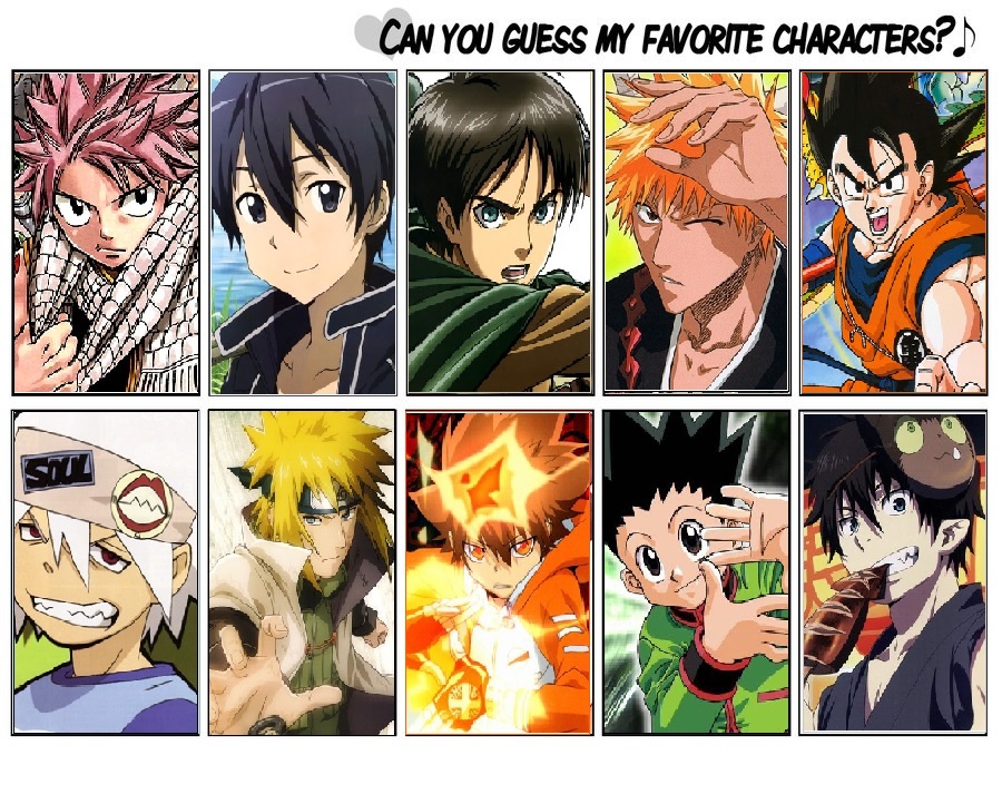 My Favourite Anime Character Meme List Remake by IcarusHope on DeviantArt