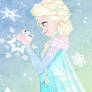 Elsa and tiny Olaf