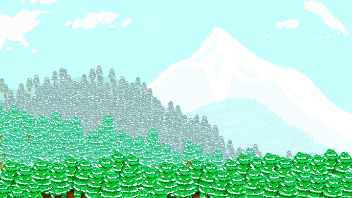 Pixel Mountain Scene