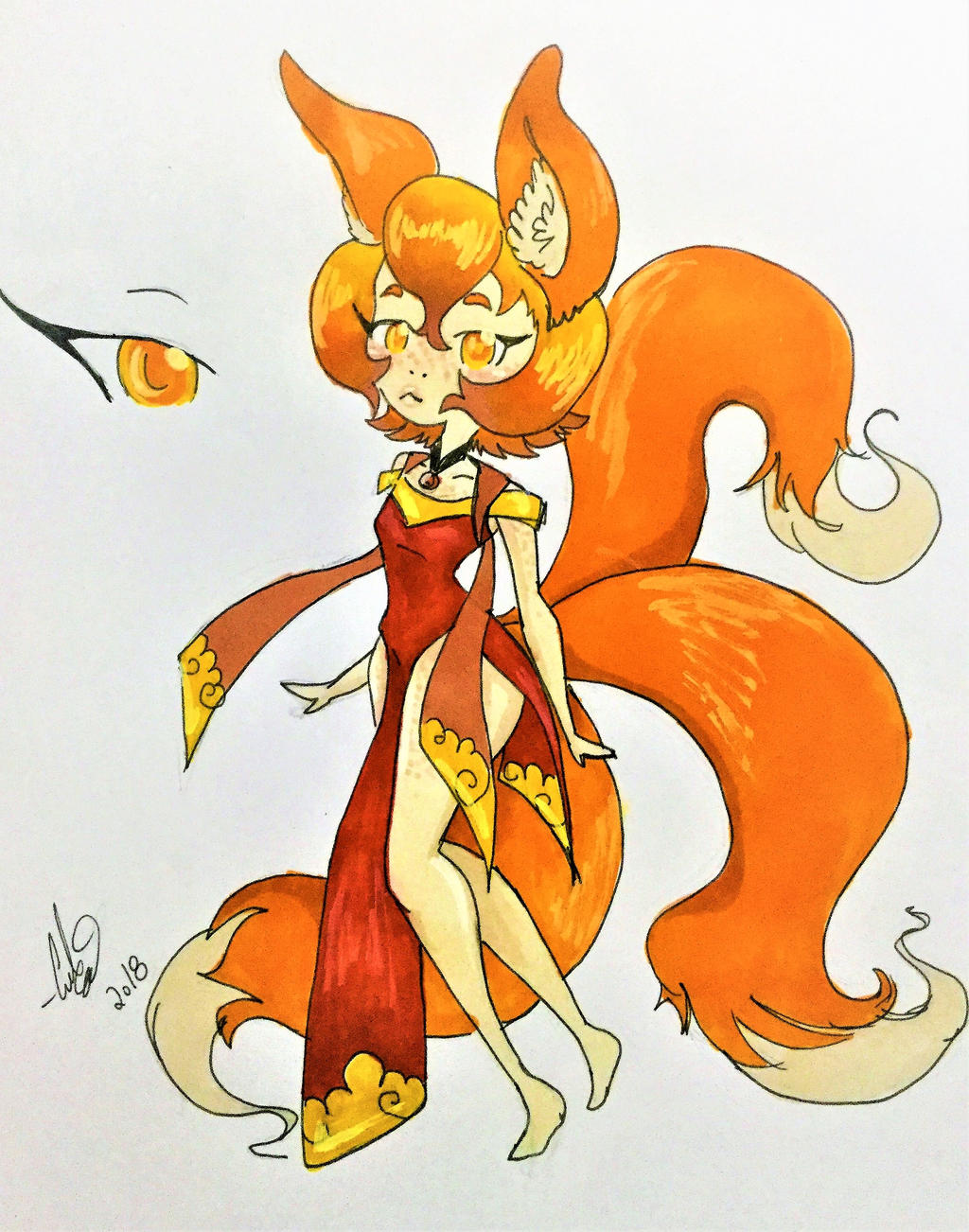 Three tailed fox adoptable 800 pts SOLD by JeansLily on DeviantArt