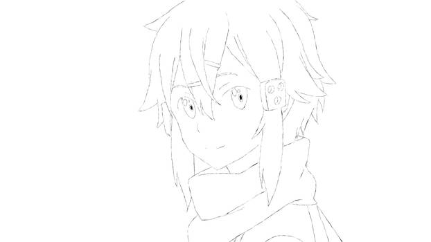 Sinon sketch (first anime drawing)