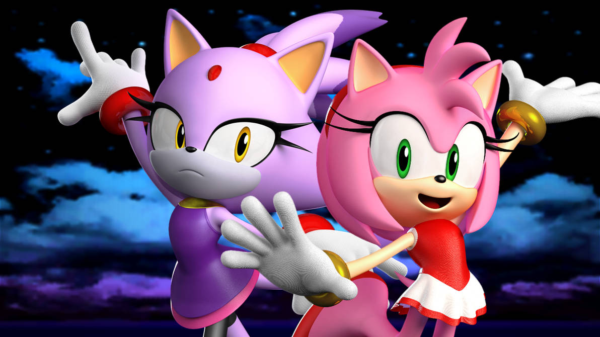 Amy And Blaze By Light Rock On Deviantart