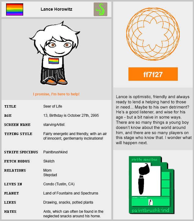 Lance Horowitz [Homestuck Fankid]