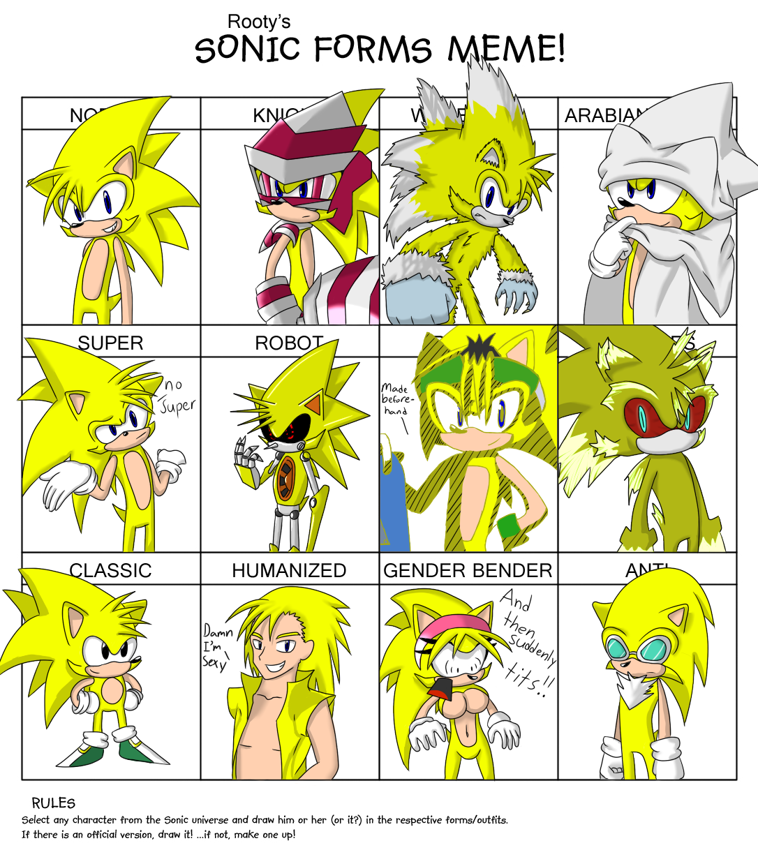 Sonic Forms Meme with Shadow by tortaviso on DeviantArt