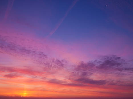 Sunrise with moon